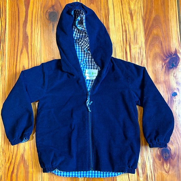 Zuccini Kids navy zipped corduroy hooded jacket, size 4 - Picture 1 of 3